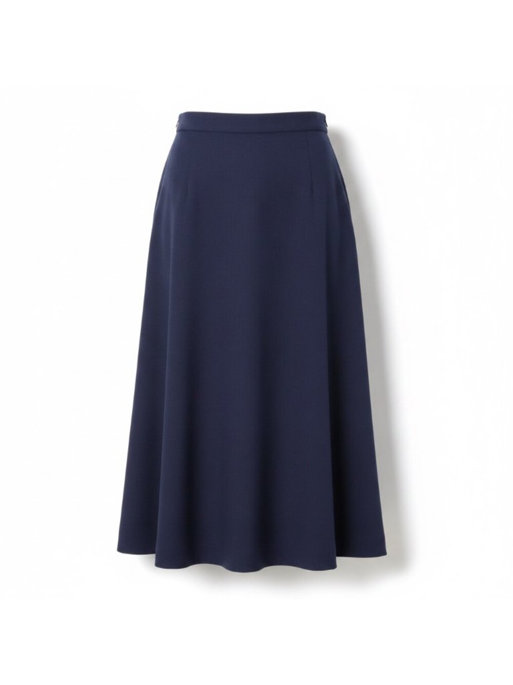 Talbots Womens Navy Cotton A-Line Midi Skirt Size 16